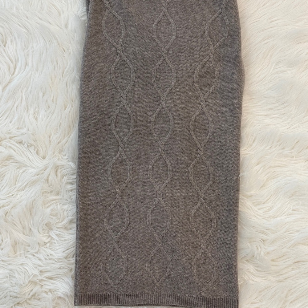 Naadam Wool-Cashmere Aran Cable-Knit Midi Skirt- NEVER WORN